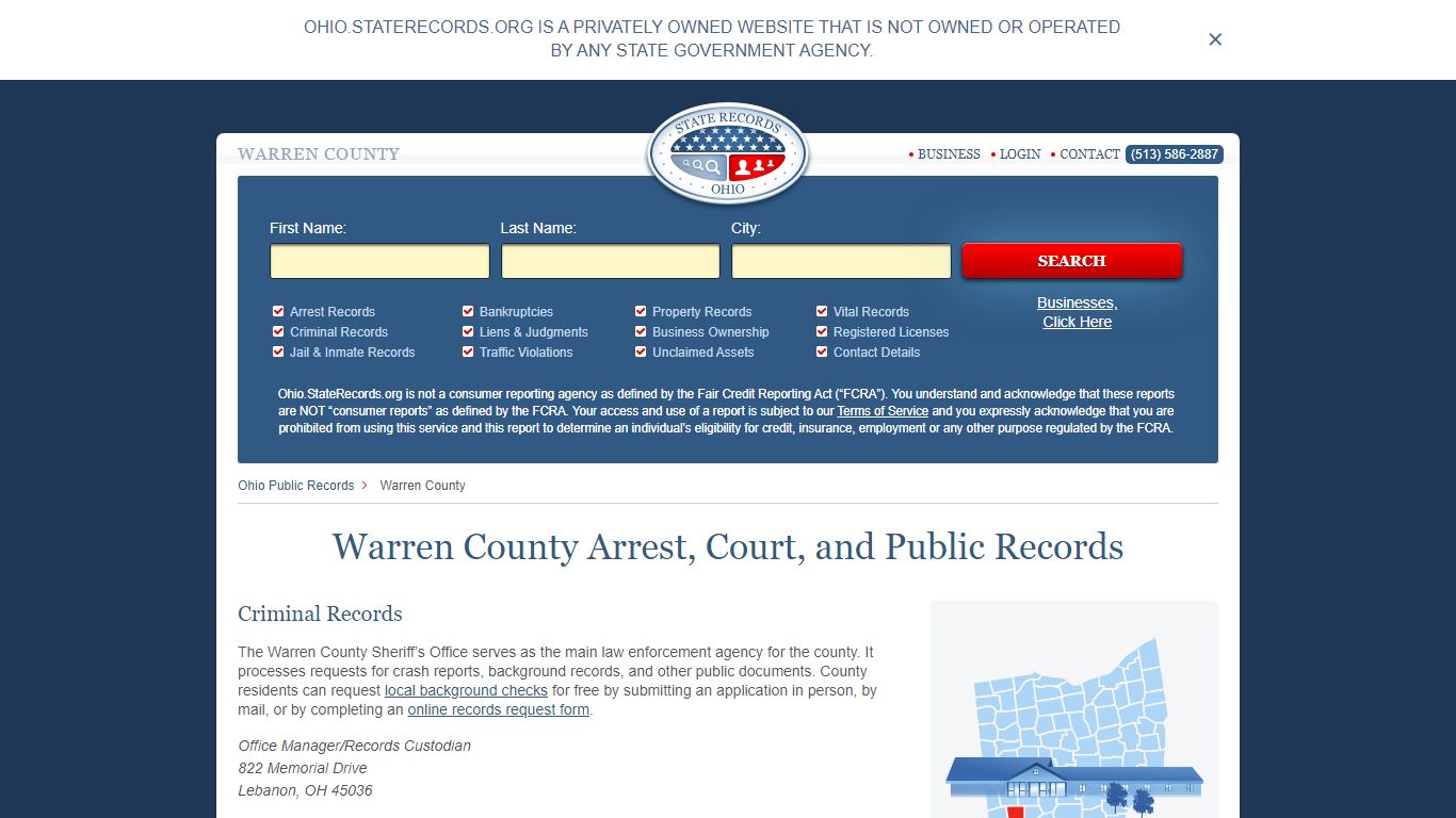 Warren County Arrest, Court, and Public Records